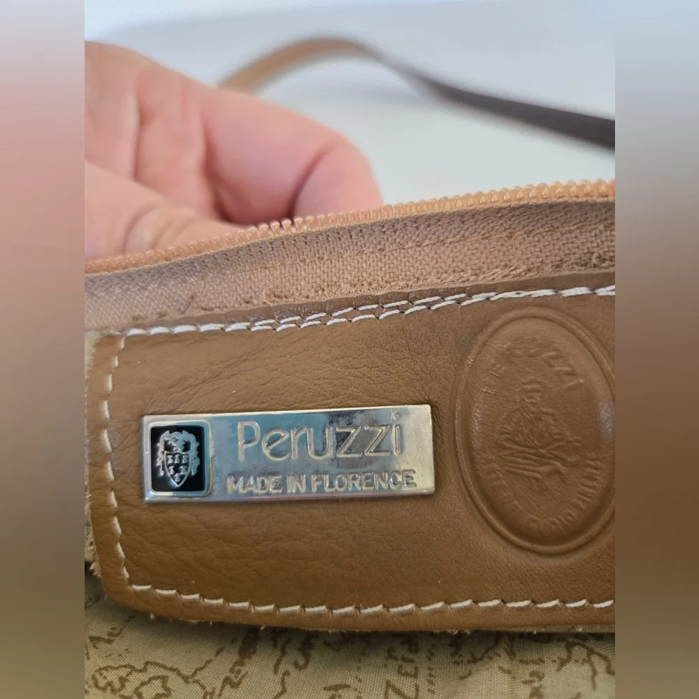 Peruzzi Made in Florence Genuine Leather Brown Crossbody Bag | Italian Leather